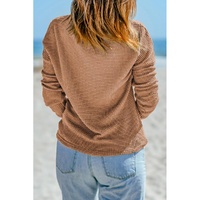 Azura Exchange Waffle Knit Drop Shoulder Long Sleeve Top - L thumbnail