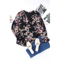 Azura Exchange Wildflower Print Chiffon Blouse - S thumbnail