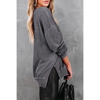 Azura Exchange Waffle Knit Side Slit Pullover Top - XL thumbnail