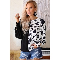 Azura Exchange Patchwork Waffle Knit Long Sleeve Top - L thumbnail