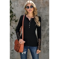 Azura Exchange Lace Hem Sleeve Button Top - XL thumbnail