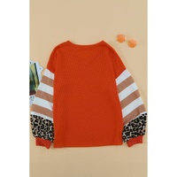 Azura Exchange Leopard Stripe Lantern Sleeve Top - L thumbnail