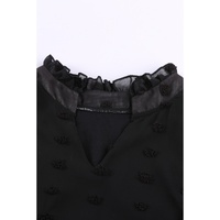 Azura Exchange Swiss Dot Ruffle Babydoll Blouse - S thumbnail