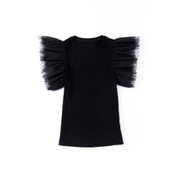 Azura Exchange Mesh Ruffle Sleeve Ribbed Knit Top - S thumbnail