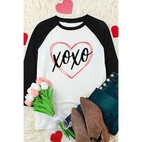 Azura Exchange Heart Graphic Contrast Sleeve Tee - S thumbnail