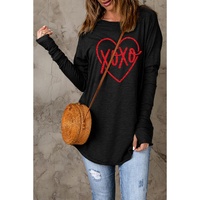 Azura Exchange Heart Shaped Print Long Sleeve Top - S thumbnail