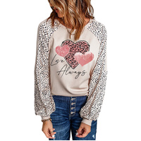Azura Exchange Love Always Heart Leopard Color Block Top - L thumbnail