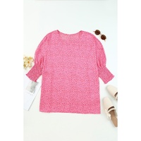 Azura Exchange Leopard Puff Sleeve Blouse - S thumbnail
