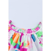Azura Exchange Abstract Pattern Ruffle Short Sleeves Blouse - M thumbnail