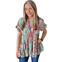 Azura Exchange Ruffle Sleeve Babydoll Top - M thumbnail