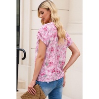 Azura Exchange Mandarin Collar Floral Top - XL thumbnail