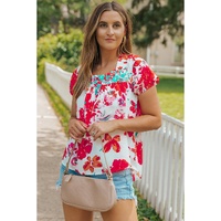 Azura Exchange Embroidered Square Neck Blouse - L thumbnail