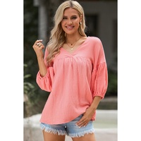Azura Exchange V Neck Bracelet Sleeve Babydoll Blouse - XL thumbnail