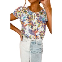 Azura Exchange Buttoned Ruffled Sleeve Blouse - L thumbnail