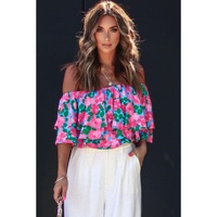 Azura Exchange Off-Shoulder Tiered Ruffle Blouse - L thumbnail