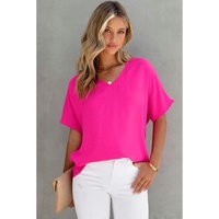 Azura Exchange V Neck Short Sleeve Blouse - S thumbnail