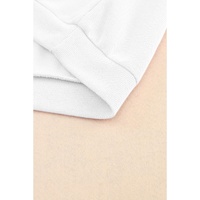 White Knitted V Neck Buttoned Cuffs Sweater - 2XL thumbnail