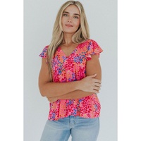 Azura Exchange Leopard Print Flutter Sleeve Blouse - S thumbnail