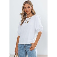 Azura Exchange Puff Sleeve Keyhole Back Top - XL thumbnail