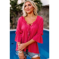 Azura Exchange Frilled Ruffled Sleeve Shift Top - L thumbnail