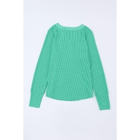 Azura Exchange Waffle Knit Henley Top - L thumbnail