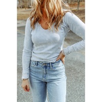 Azura Exchange Mineral Wash V-Neck Top - M thumbnail