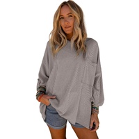 Azura Exchange Oversized Ribbed Knit Roll-tab Sleeve Top - S thumbnail