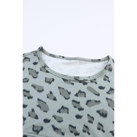 Azura Exchange Animal Print Stitching Loose Long Sleeve Top - S thumbnail