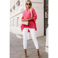 Azura Exchange Half Buttoned Ruffle Tiered Long Sleeve Blouse - S thumbnail
