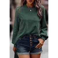 Azura Exchange Lace Textured Long Sleeve Pullover - L thumbnail