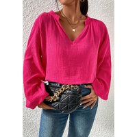 Azura Exchange Crinkle Puff Sleeve Blouse - S thumbnail