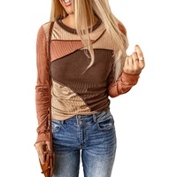 Azura Exchange Color Block Ribbed Knit Top - S thumbnail