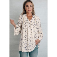Azura Exchange Leopard Lace Trim Babydoll Blouse - XL thumbnail