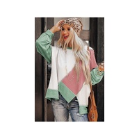Azura Exchange Colorblock Stitching Irregular Hem Long Sleeve Top - L thumbnail
