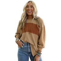 Azura Exchange Colorblock Striped Bishop Sleeve Top - S thumbnail