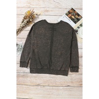 Azura Exchange Acid Wash Drop Shoulder Long Sleeve Sweatshirt with Pockets - XL thumbnail