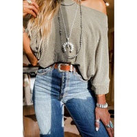 Azura Exchange Boatneck Batwing Sleeve Cording Blouse - XL thumbnail