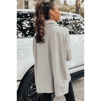 Gray Cowl Neck Shift Tunic Top - S thumbnail
