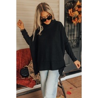 Black Cowl Neck Shift Tunic Top - XL thumbnail