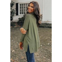 Jungle Green Cowl Neck Shift Tunic Top - L thumbnail