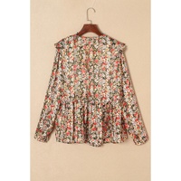 Azura Exchange Floral Ruffled Babydoll Blouse - M thumbnail
