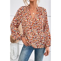 Azura Exchange Allover Print Bishop Sleeve Blouse - S thumbnail