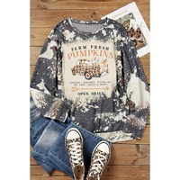 Azura Exchange Graphic Bleached Top with  Farm Fresh Pumpkins - XL thumbnail