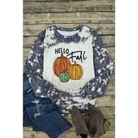 Azura Exchange Hello Fall Pumpkin Graphic Tie Dye Long Sleeve Top - S thumbnail