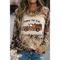 Azura Exchange Leopard Tie Dyed Pumpkin Truck Graphic Top - M thumbnail