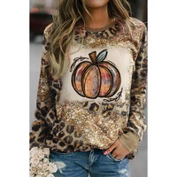 Azura Exchange Leopard Tie Dyed Graphic Long Sleeve Top - M thumbnail