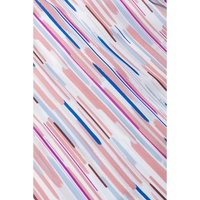 White Multicolor Striped Splash Half Sleeve Blouse - M thumbnail