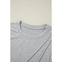 Gray Crew Neck Pleated Tank Top - S thumbnail
