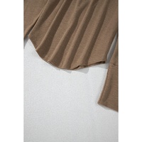 Chestnut Anglaise Broider Ribbed Long Sleeve Top - L thumbnail