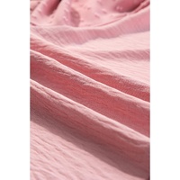 Gossamer Pink Swiss Dot Balloon Sleeve Loose Blouse - L thumbnail
